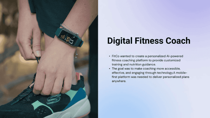 Digital Fitness Coach developed by MatrixBrains PVT LTD for Personalized workout plan displayed on a smartphone screen with the app